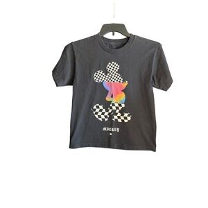 Neff Disney Mickey Mouse Checkerboard Tie‎ Dye Black Graphic T-Shirt Small